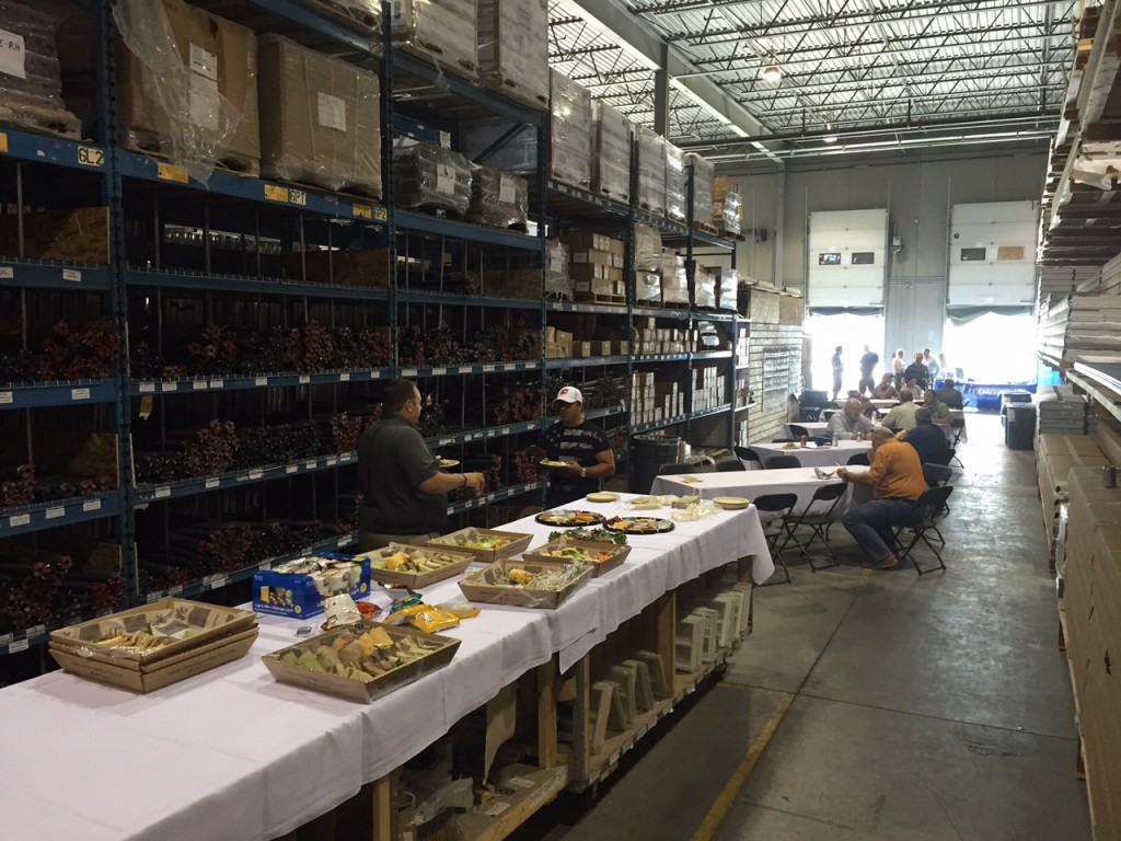 A photo of Amarr dealers sitting down for lunch at the very first Calgary DC Open House in 2015.