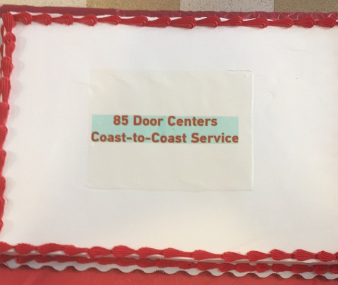 Entrematic's Winston-Salem, North Carolina Support Center also celebrated the opening of the 85th Door Center  with a cake large enough to feed all 90 of their Team Members!
