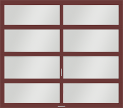 vista colonial red ThermaPro Low E aluminum single garage door