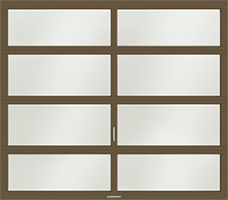 vista medium bronze anodize frost aluminum single garage door