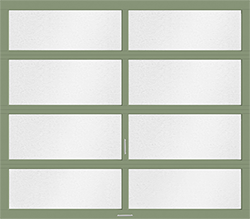 vista patina green obscure aluminum single garage door