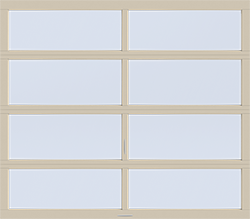 vista sandstone clear aluminum single garage door