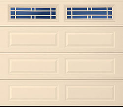 long panel glazed almond steel single garage door C 21