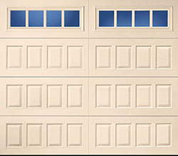 raised glazed almond steel single garage door C 30
