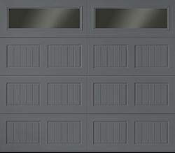 Bead Board glazed charcoal gray steel single garage door WD