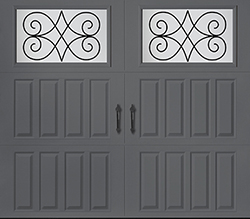 bordeaux glazed charcoal gray steel single garage door 75 01