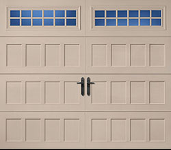 recessed glazed sandtone steel single garage door C 20 03