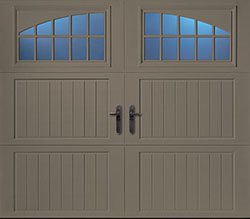 Cortona glazed terratone steel single garage door C 08 03