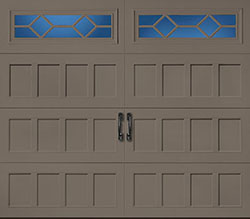 recessed glazed terratone steel single garage door C 25 08