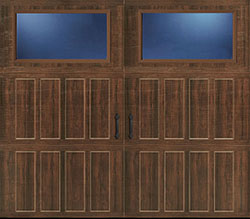 Northampton glazed walnut steel single garage door C 12