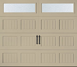 Bead Board glazed wicker tan steel single garage door O 12