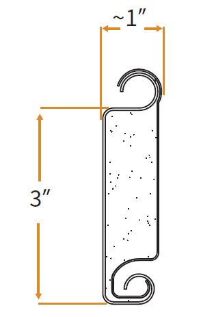 Insulated Slat 3" tall, ~1" thick