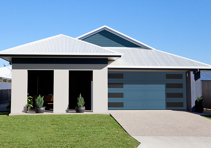 Lincoln Long Panel Color Zone Mosaic Garage Door